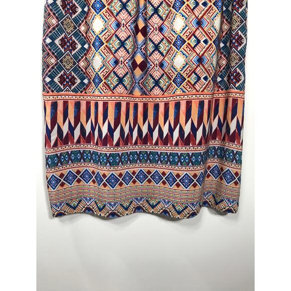 Anthropologie 100% Silk HD in Paris Geometric Printed Midi Skirt 10 Slit Boho - Picture 8 of 11